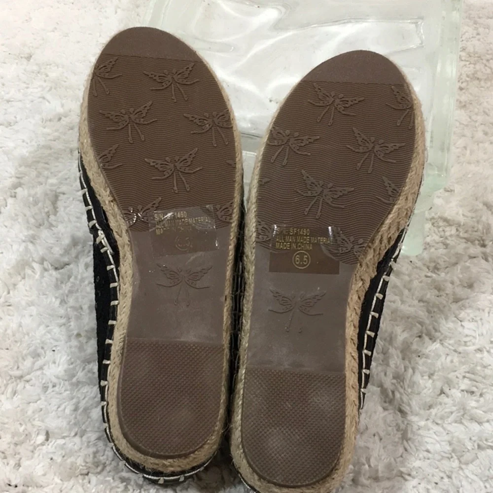 Italina black sequin espadrilles